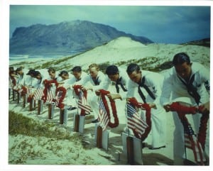 Sailors pay tribute to casualties of the Pearl Harbor attack at a Hawaiian Islands cemetery - National Archives and Records Administration