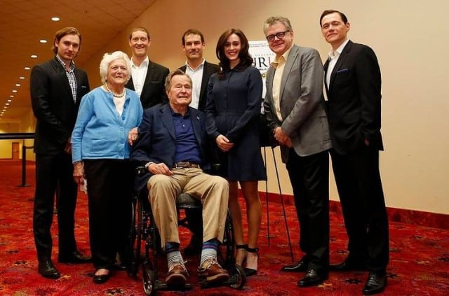 George Bush with cast of Turn