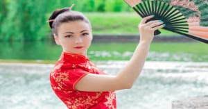 Japanese woman with fan
