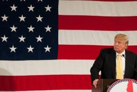 Trump at podium