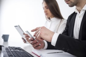 people on mobile